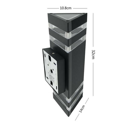 APPLIQUE DA PARETE LAMPADA DOPPIA LUCE PER ESTERNO STILE MODERNO ES16 NERO