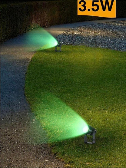 FARETTO LED COB 3.5 W PROIETTORE DA GIARDINO STAFFA A PARETE LUCE VERDE