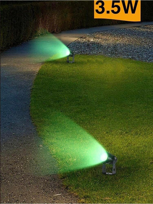 FARETTO LED COB 3.5 W PROIETTORE DA GIARDINO STAFFA A PARETE LUCE VERDE