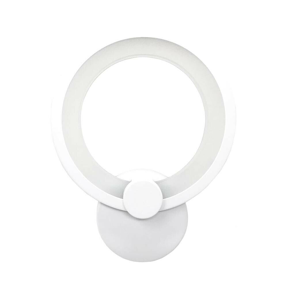 APPLIQUE ANELLO IN VETRO DA PARETE LUCE BIANCA LAMPADA LED INTERNO 9W