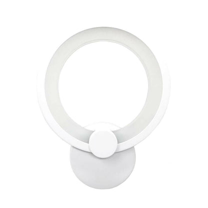 APPLIQUE ANELLO IN VETRO DA PARETE LUCE BIANCA LAMPADA LED INTERNO 9W