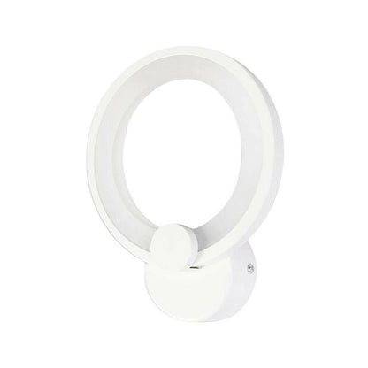 APPLIQUE ANELLO IN VETRO DA PARETE LUCE BIANCA LAMPADA LED INTERNO 9W