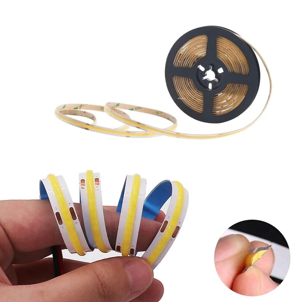 STRISCIA LED COB LUCE CALDA BOBINA 50 METRI 24 V SMD 500 WATT 3000K 8 MM