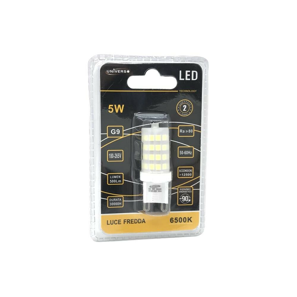 LAMPADINA LED ATTACCO G9 5W LUCE BIANCA 6500K