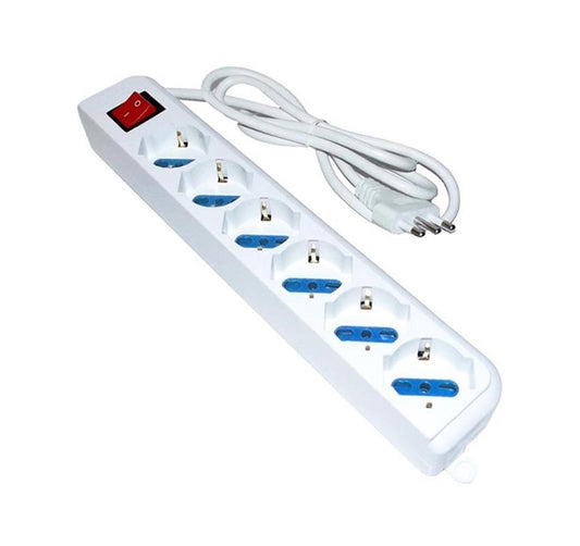 MULTIPRESA 6 POSTI SCHUKO SCARPETTA SPINA CIABATTA MULTI PRESA ELETTRICA