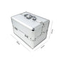 BAULETTO PORTA COSMETICI TRUCCO MAKE UP VALIGETTA 4 CASSETTI PER TRUCCHI SILVER