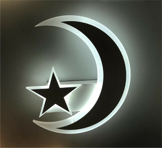 APPLIQUE A LED LUNA LUCE E STELLA LUCE BIANCA LAMPADA LUMETTO STILE MODERNO 11W