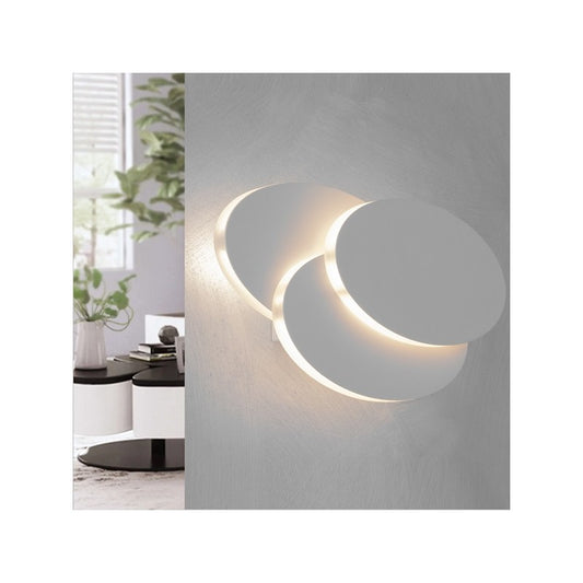 APPLIQUE 12 W IN VETRO OVALE LAMPADA . LED LUCE BIANCA DA PARETE INTERNO E33F