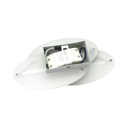 APPLIQUE 12 W IN VETRO OVALE LAMPADA . LED LUCE BIANCA DA PARETE INTERNO E33F