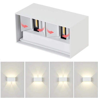 APPLIQUE LED LUCE CALDA LAMPADA DA PARETE DOPPIA EMISSIONE FARETTO 24 W BIANCO