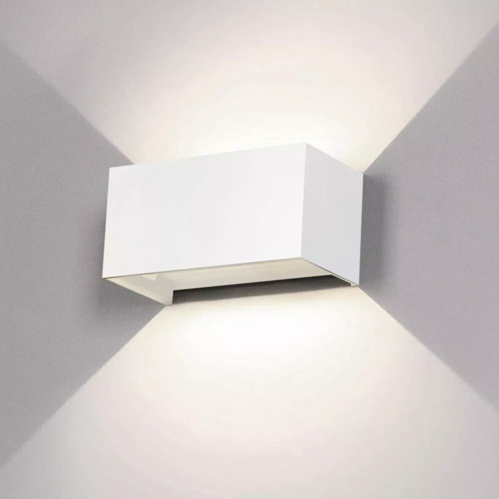 APPLIQUE LED LUCE BIANCA LAMPADA DA PARETE DOPPIA EMISSIONE FARETTO 24 W BIANCO
