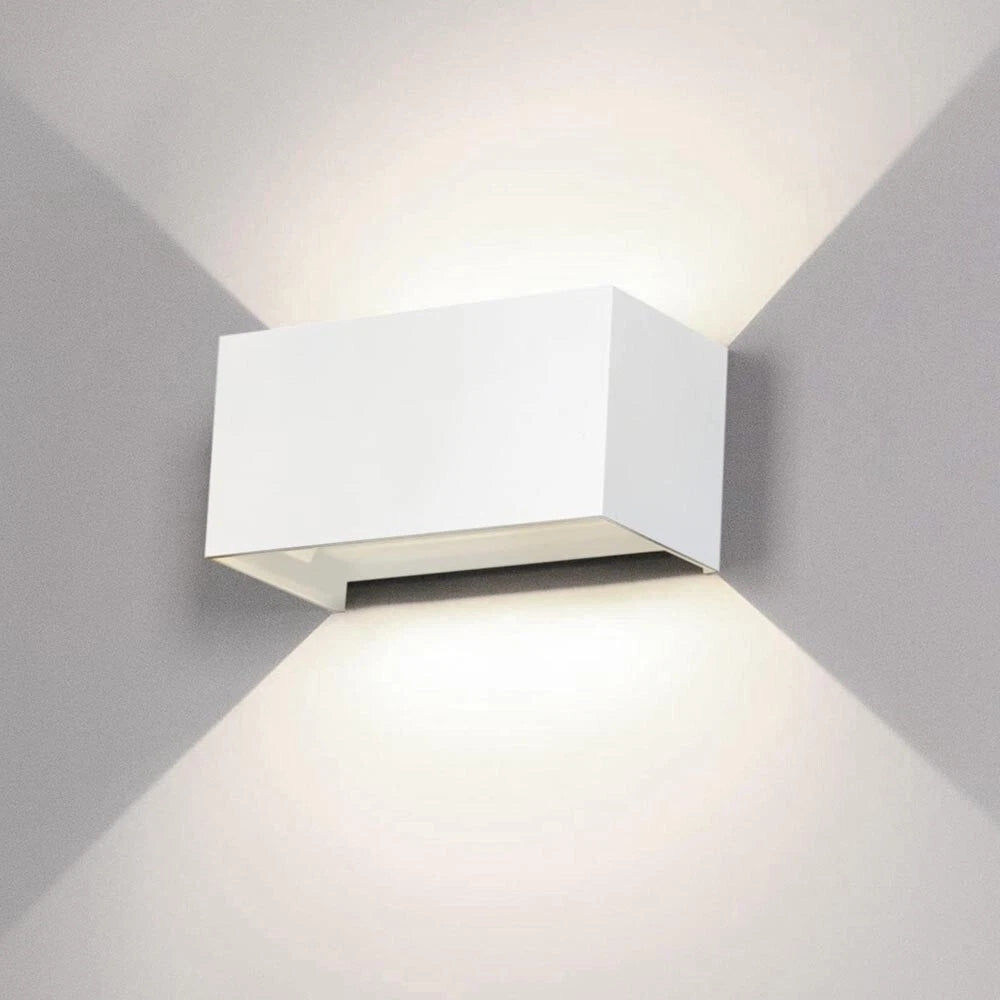 APPLIQUE LED LUCE NATURALE LAMPADA A PARETE DOPPIA EMISSIONE FARETTO 24 W BIANCO