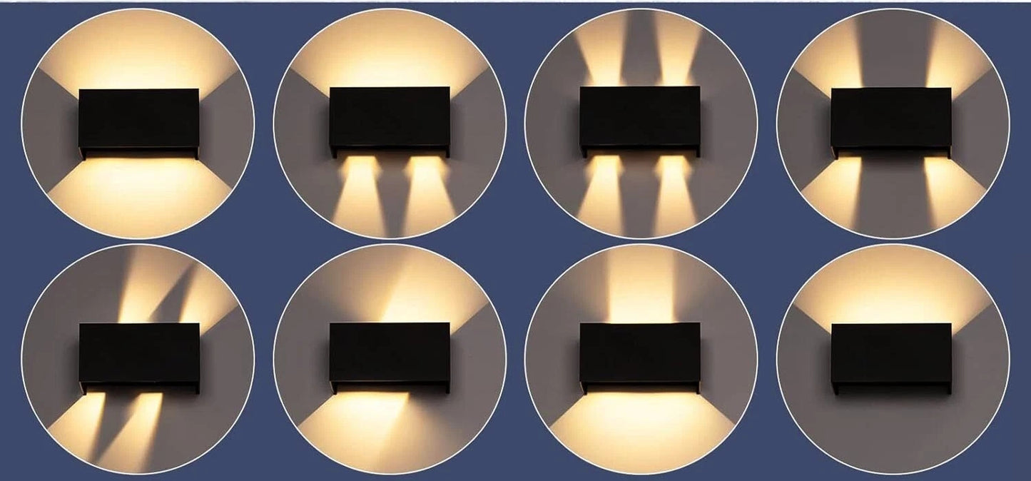 APPLIQUE LED 24 W LAMPADA DA PARETE DOPPIA EMISSIONE LUCE CALDA 3000K NERO