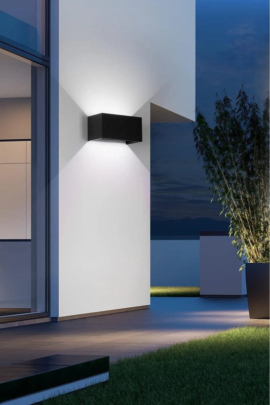APPLIQUE LED 24 W LAMPADA DA PARETE DOPPIA EMISSIONE LUCE BIANCA 6500K NERO