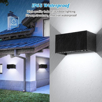 APPLIQUE LED 24 W LAMPADA DA PARETE DOPPIA EMISSIONE LUCE BIANCA 6500K NERO
