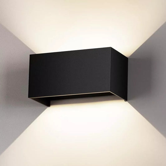 APPLIQUE LED 24 W LAMPADA DA PARETE DOPPIA EMISSIONE LUCE NATURALE 4000K NERO