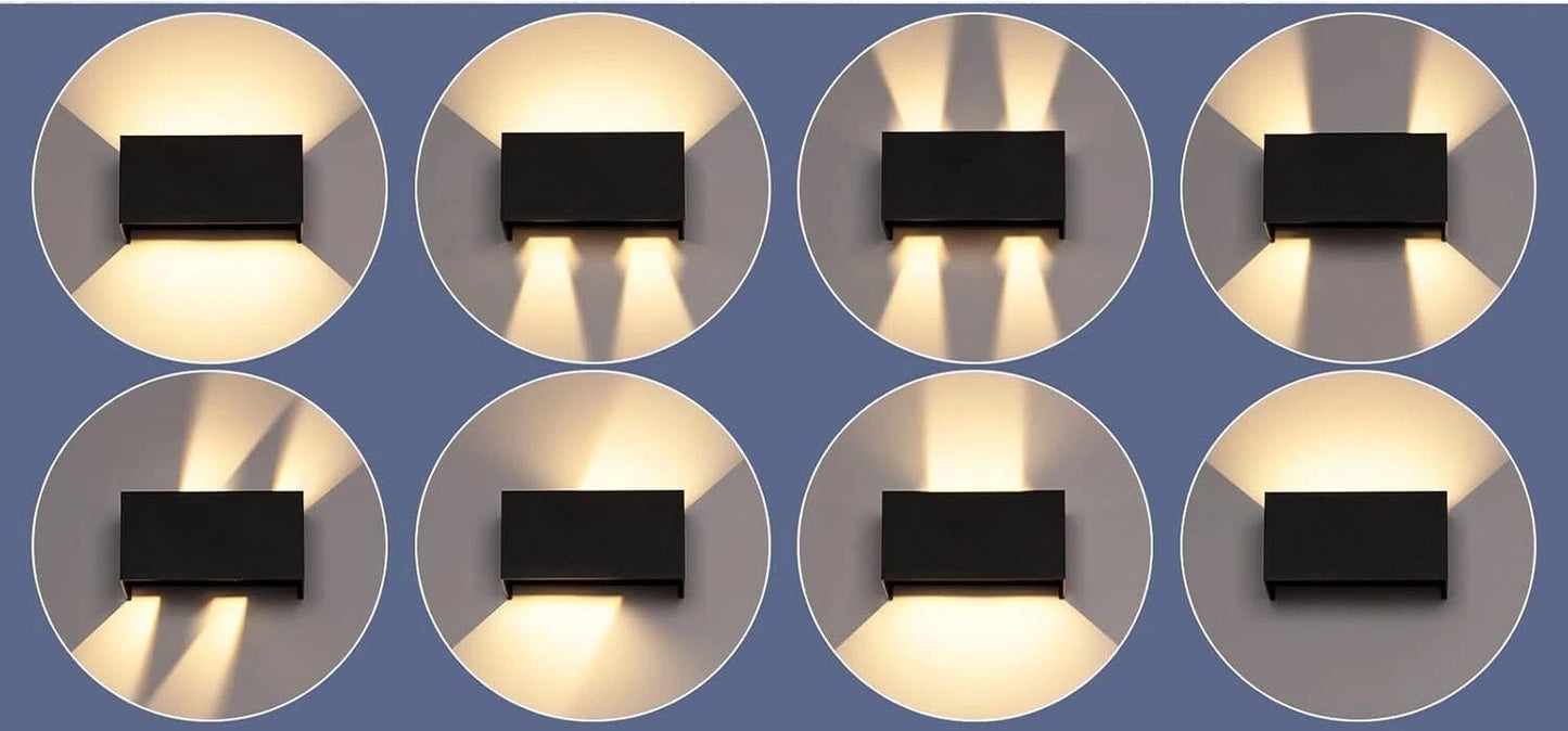 APPLIQUE LED 24 W LAMPADA DA PARETE DOPPIA EMISSIONE LUCE NATURALE 4000K NERO