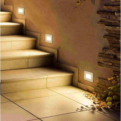 SEGNAPASSI A INCASSO FARETTO LED LUCE BIANCA CALDA NATURALE SEGNAPASSO 3 CCT