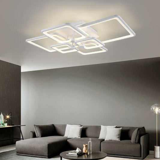 PLAFONIERA LED LUCE NATURALE BIANCA CALDA LAMPADARIO 6 QUADRATI 70 W