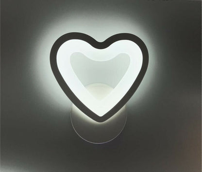 APPLIQUE LED CUORE IN VETRO A PARETE LAMPADA LUCE BIANCA 6500K 6 W