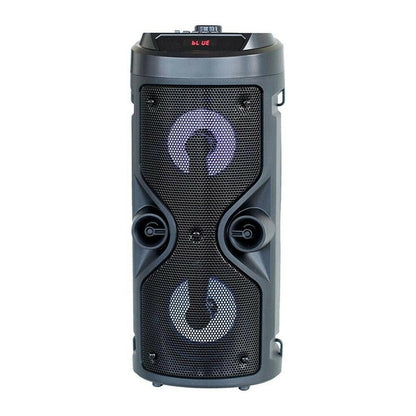 CASSA BLUETOOTH MICROFONO RADIO FM USB BT ALTOPARLANTE LUCE LED RGB TELECOMANDO