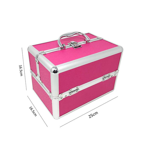 BAULETTO VALIGETTA PORTA TRUCCHI COSMETICI MAKE UP CASSETTO PER TRUCCO ROSA
