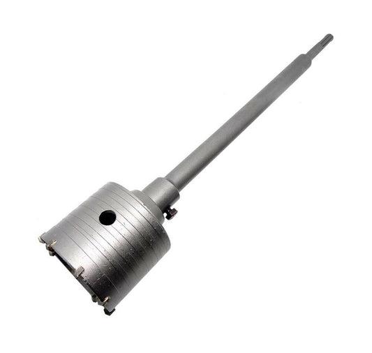 FRESA A TAZZA CAROTATRICE 80 MM ASTA BAR SDS PLUS 60 CM PROLUNGA PUNTA TRAPANO