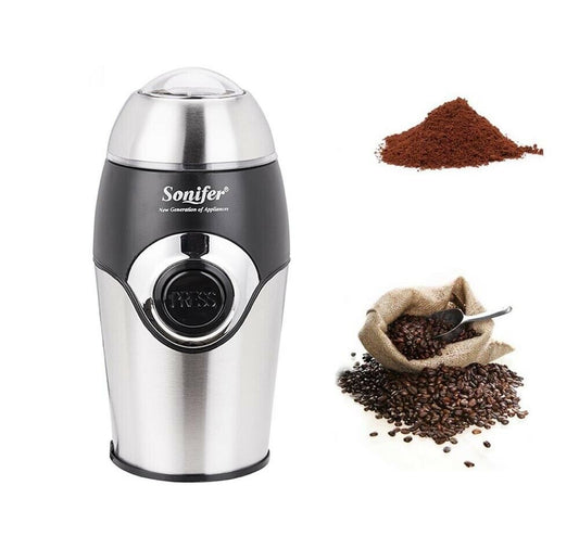 MACINACAFFE ELETTRICO 200 WATT . MACININO MACINA CAFFE' LAMA IN ACCIAIO INOX