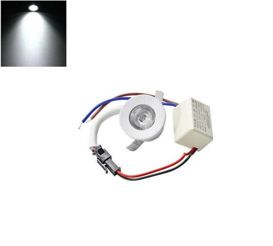 FARETTO LED 1 W A INCASSO MINI PUNTO LUCE BIANCA 6500K BORDO BIANCO