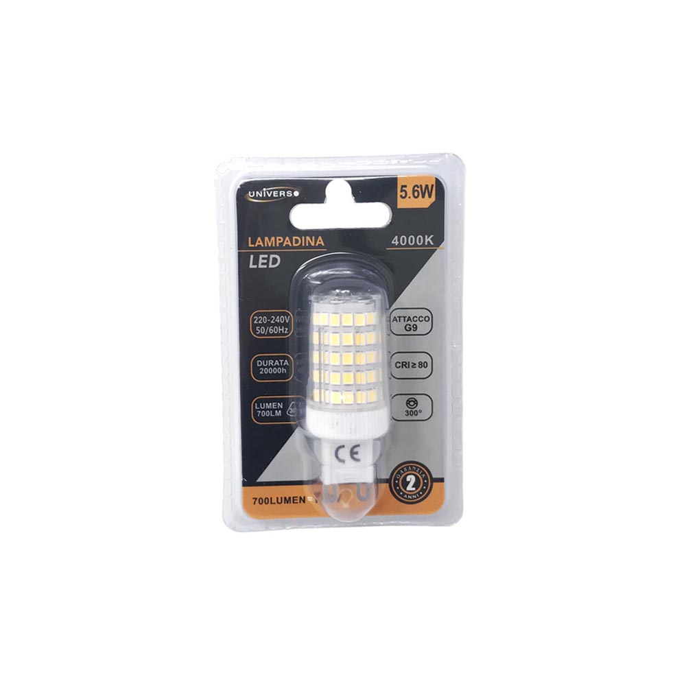 LAMPADINA LED ATTACCO G9 5.6W LUCE NATURALE 4000K