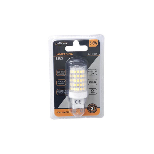 LAMPADINA LED ATTACCO G9 5.6W LUCE NATURALE 4000K