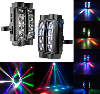 FARO 8 LED RGB DA DISCOTECA LUCE . ROTANTE EFFETTI STROBO RITMO DI MUSICA CREE DMX