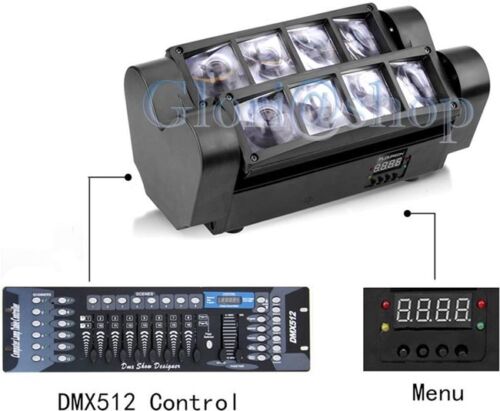 FARO 8 LED RGB DA DISCOTECA LUCE . ROTANTE EFFETTI STROBO RITMO DI MUSICA CREE DMX