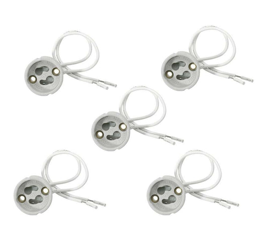10 ADATTATORE ATTACCO GU10 PER FARETTO 220V INCASSO IN CERAMICA PORTA LAMPADINA