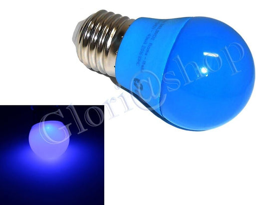 LAMPADINA LED LUCE BLU 4W LAMPADINE  . COLORATE LAMPADA SFERA COLOR DECORAZIONI E27