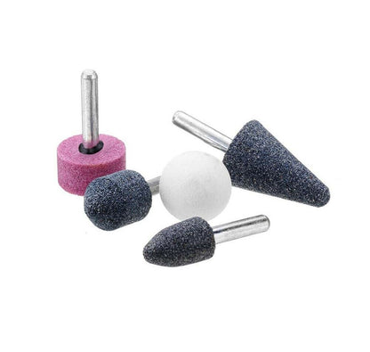 KIT 5 ACCESSORI DA MINI TRAPANO MOLA ABRASIVA TESTINA IN PIETRA PER LEVIGATURA