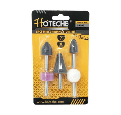 KIT 5 ACCESSORI DA MINI TRAPANO MOLA ABRASIVA TESTINA IN PIETRA PER LEVIGATURA