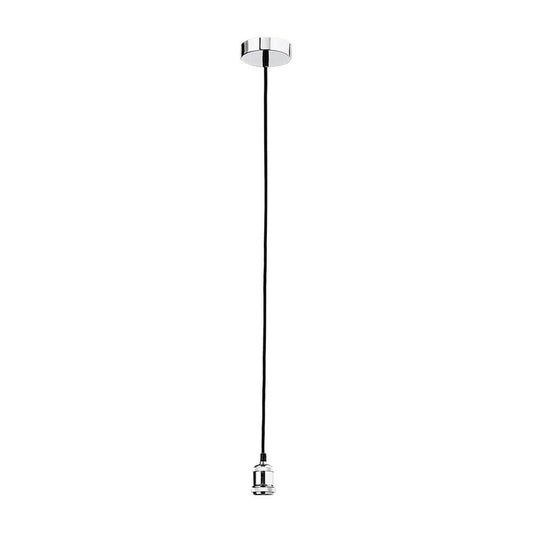 PORTALAMPADA E27 LAMPADARIO A . SOSPENSIONE PORTA LAMPADINA CAVO 112 CM ARGENTO