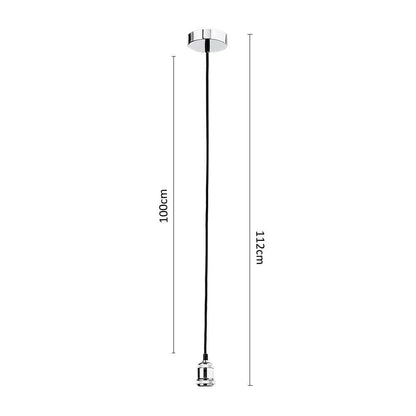 PORTALAMPADA E27 LAMPADARIO A . SOSPENSIONE PORTA LAMPADINA CAVO 112 CM ARGENTO