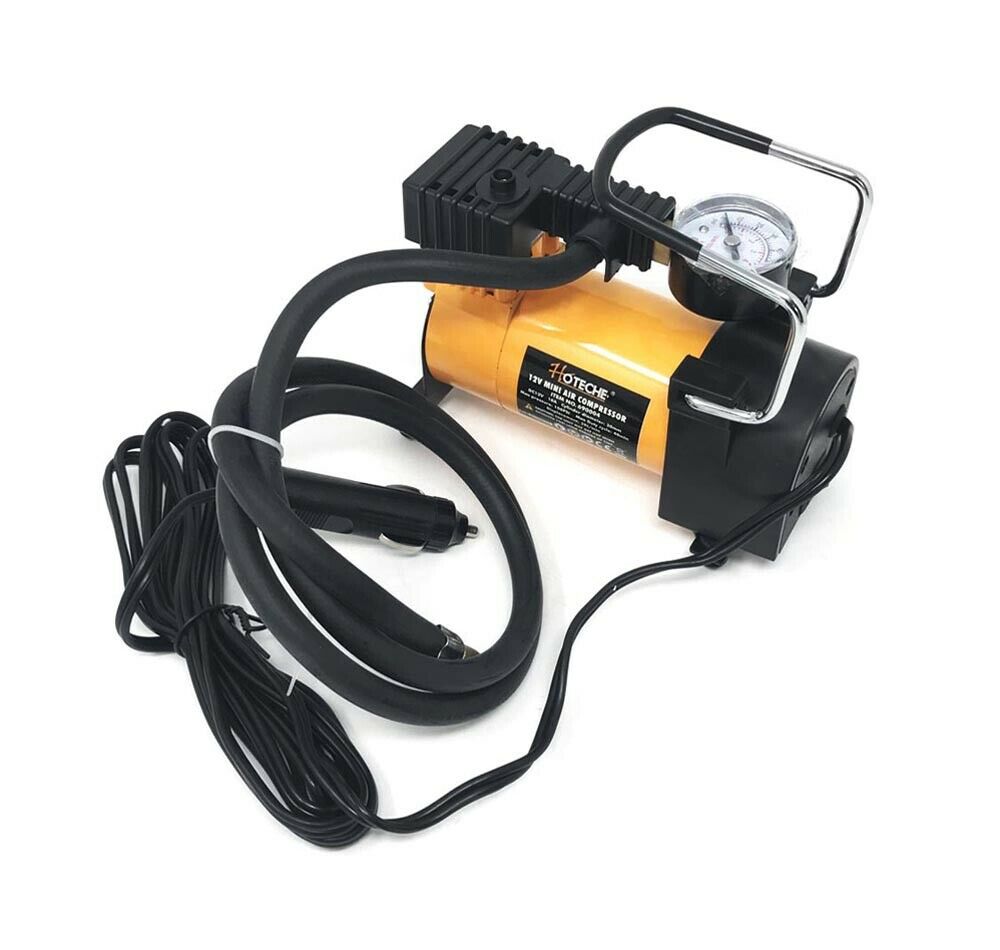COMPRESSORE 12V AD ARIA 100 PSI MINICOMPRESORE 12 V 28 LITRI MANOMETRO