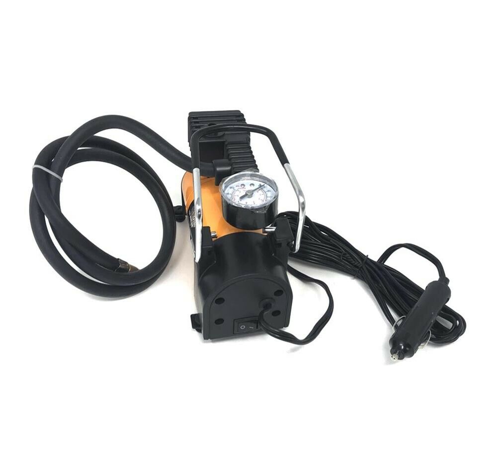 COMPRESSORE 12V AD ARIA 100 PSI MINICOMPRESORE 12 V 28 LITRI MANOMETRO