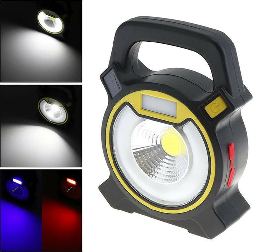 TORCIA 1 LED COB 5W FARO PORTATILE EMERGENZA LAMPADA DA LAVORO USB