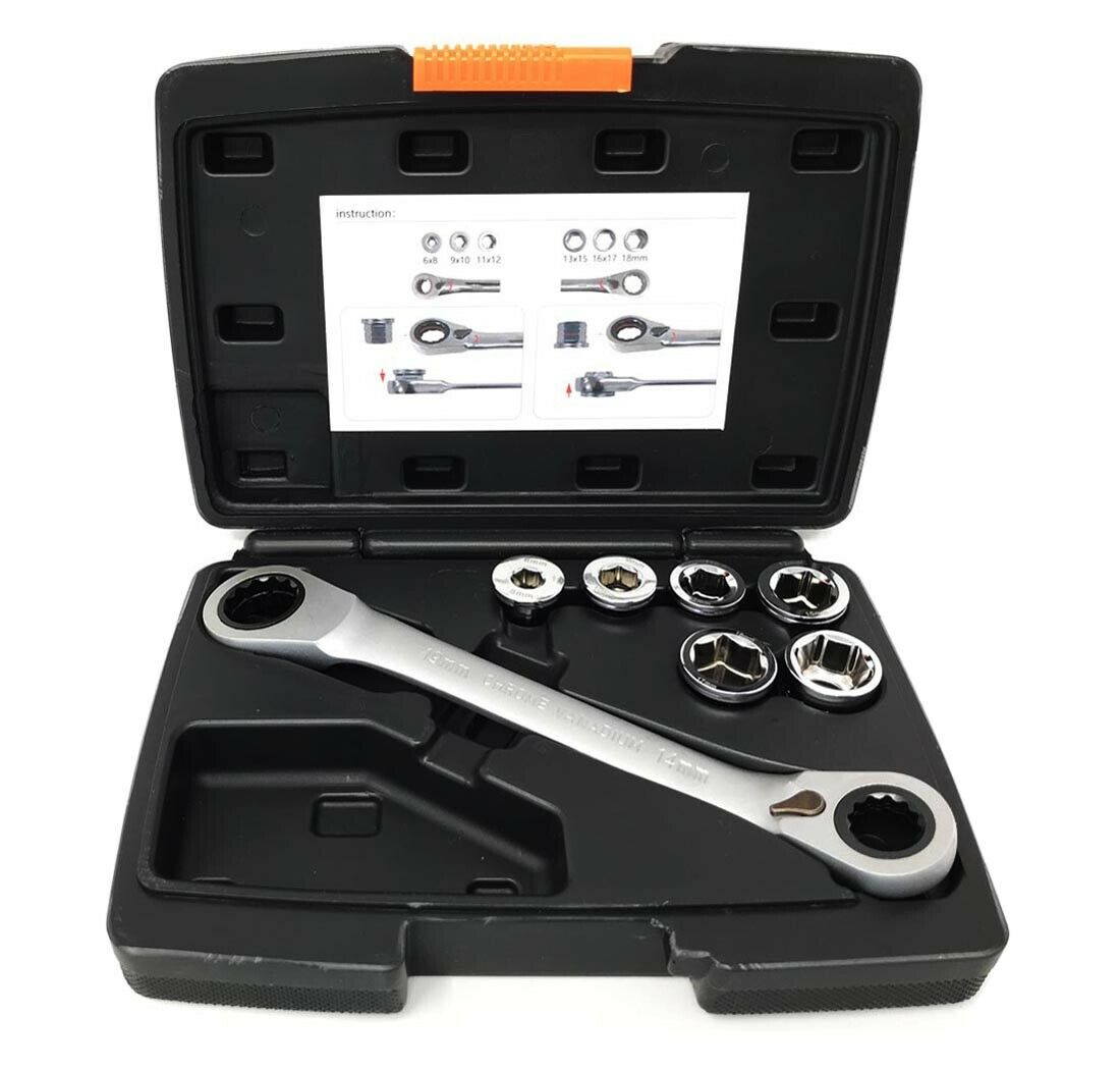 CHIAVE A CRICCHETTO REVERSIBILE 13 IN 1 14 19 MM BUSSOLE DOPPIA MISURA DA 6 A 17