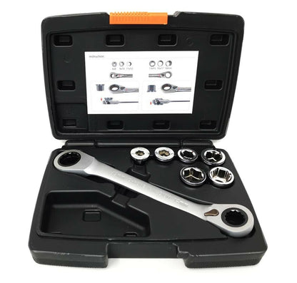 CHIAVE A CRICCHETTO REVERSIBILE 13 IN 1 14 19 MM BUSSOLE DOPPIA MISURA DA 6 A 17
