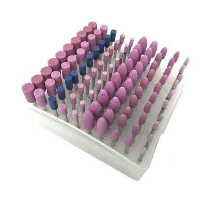 KIT 100 ACCESSORI PER MINITRAPANO TESTINE ABRASIVE IN PIETRA GAMBO 3 MM