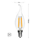 LAMPADINA LED SOFFIO DI VENTO 4W FILAMENTO TRASPARENTE E14 4 W C35A-TC