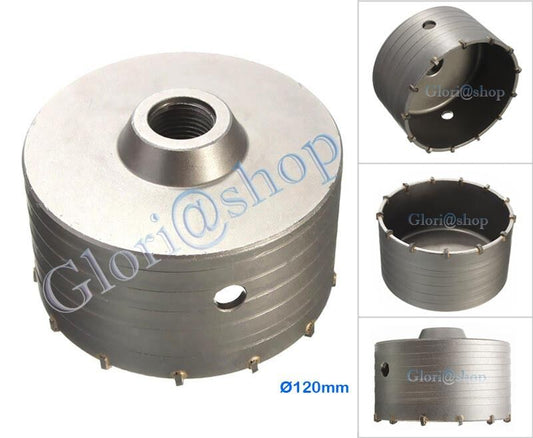 FRESA CAROTATRICE TAZZA 120 MM DA MURO FRESE PER TRAPANO ATTACCO SDS PLUS