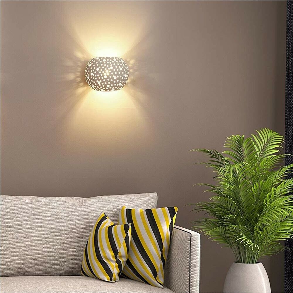 APPLIQUE IN GESSO VERNICIABILE LAMPADA MODERNA DOPPIA EMISSIONE LUCE LED G9 E42