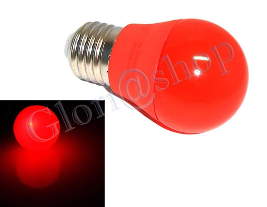 LAMPADINA LED LUCE ROSSA 4W LAMPADA . SFERA COLORE ROSSO LAMPADINE DECORAZIONI E27