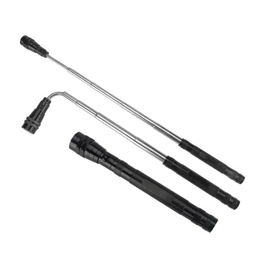 TORCIA 3 LED LUCE BIANCA MANICO TELESCOPICO MINITORCIA TESTA SNODABILE GIREVOLE